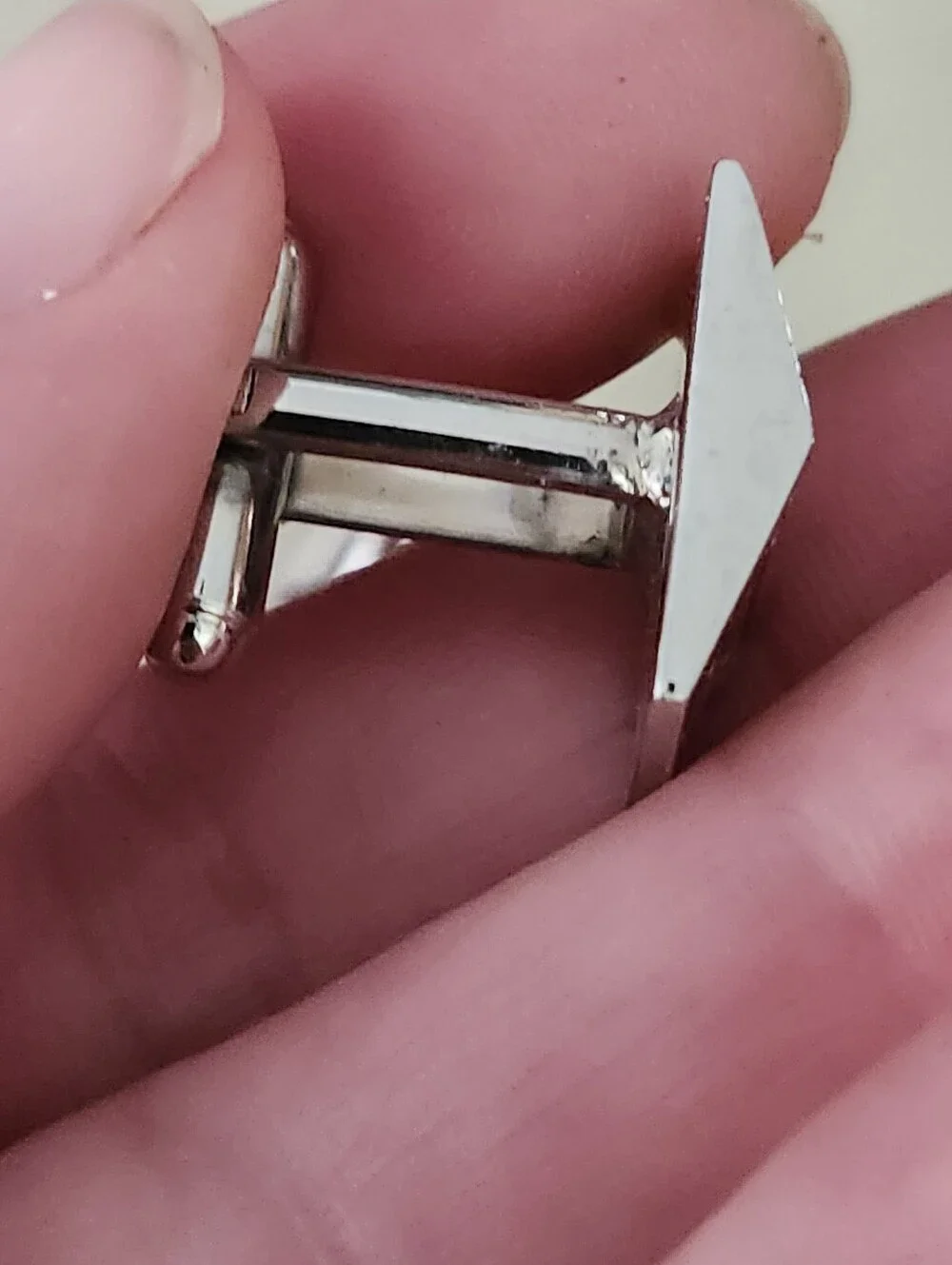 Vtg Silver and Gold Toned 'R' Monogram Cufflinks